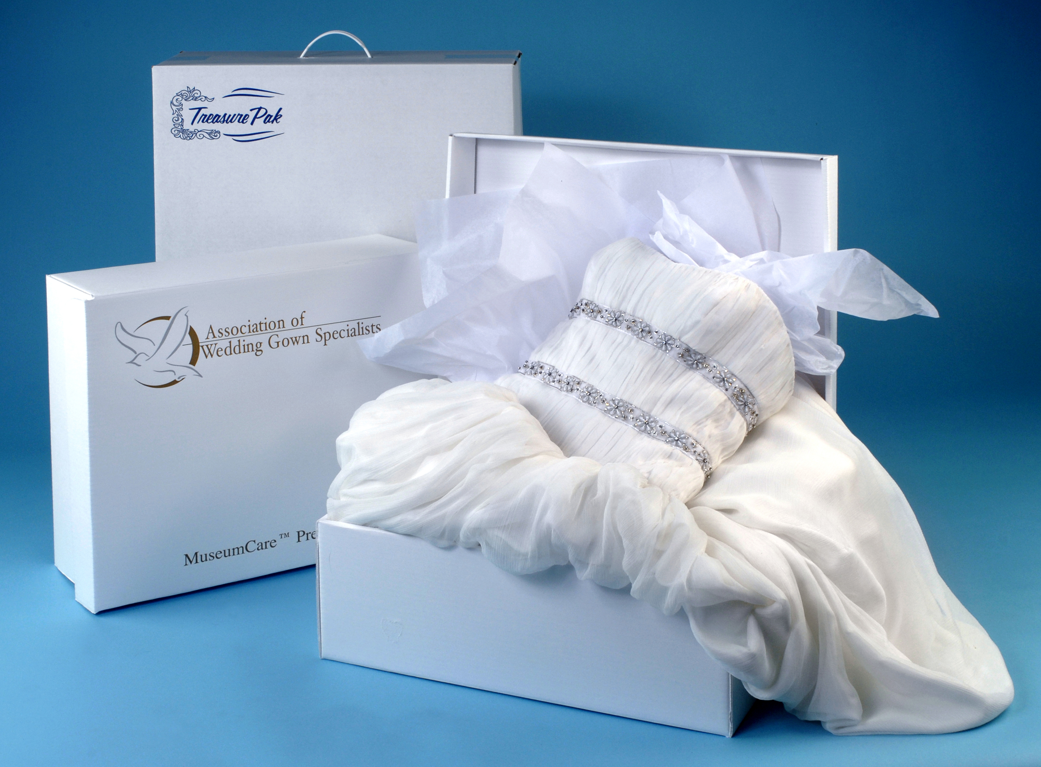 Wedding dress dry outlet cleaning and boxing