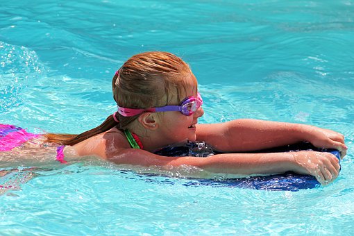 child swimming