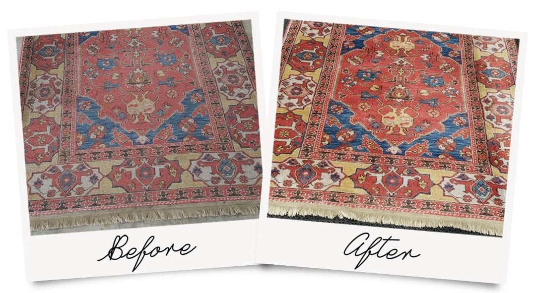 Before and After rug cleaning