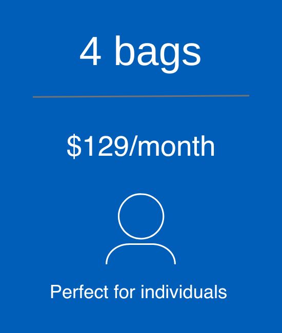 wash and fold subscription 4 bags individual plan