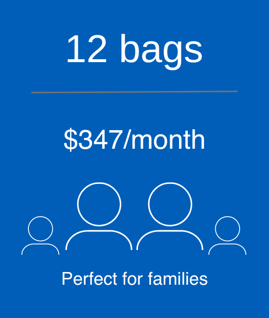 wash and fold subscription 12 bags family plan