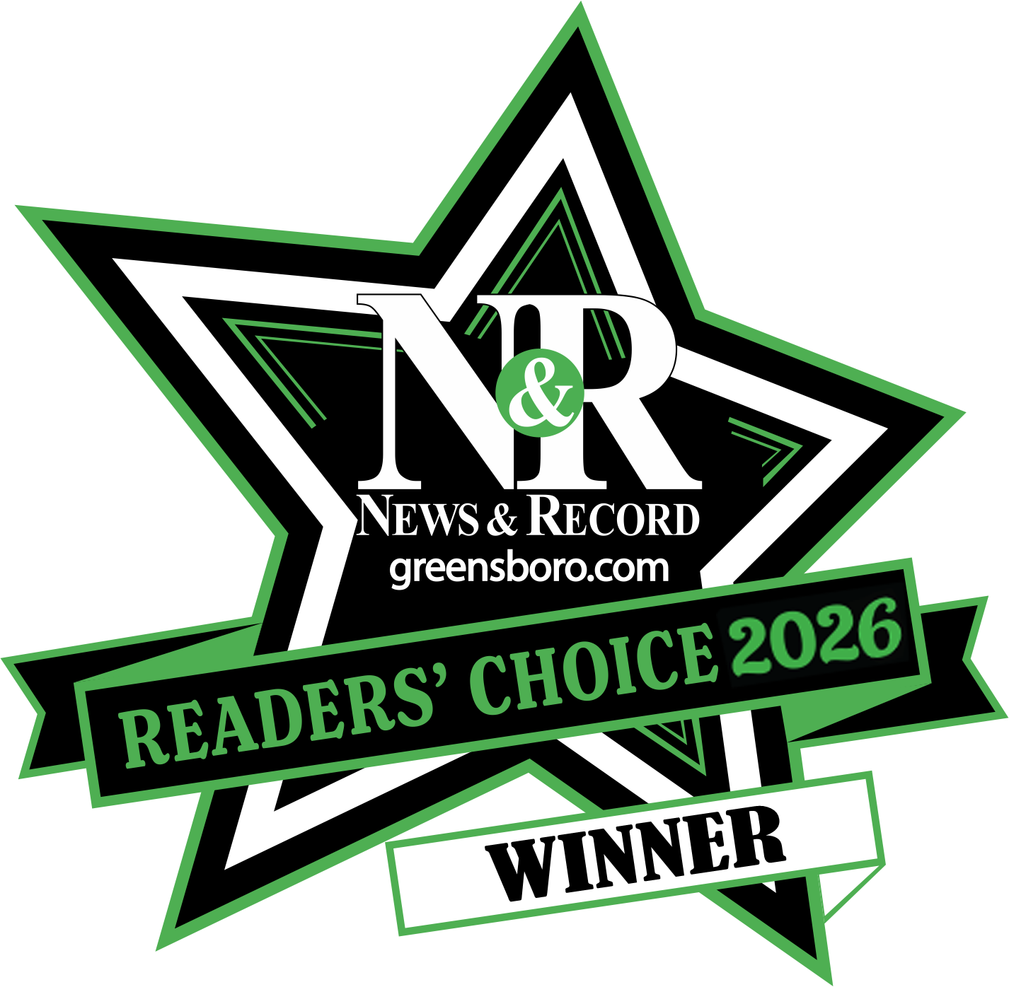 A Cleaner World named Best Dry Cleaner and winner of 2026 Greensboro News & Record's Readers' Choice Contest in the Dry Cleaning Category