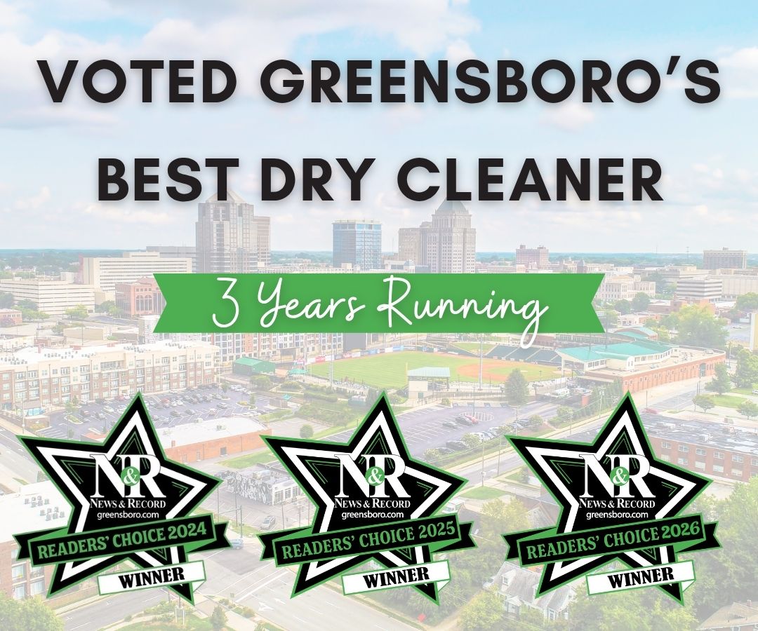 A Cleaner World voted Best Dry Cleaner in the Greensboro News & Record Readers’ Choice Awards for three consecutive years, 2024 through 2026.